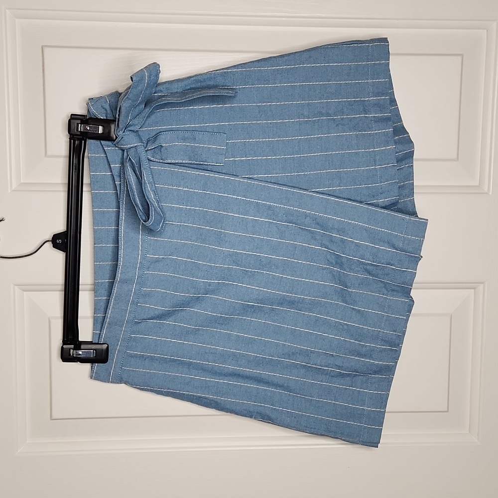 Hayden Los Angeles Blue White Striped Faux Wrap Skort/Short Size S